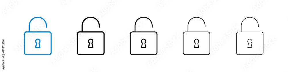 Unlock icons in five different stroke sizes Unlock icons in five different stroke sizes