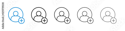User add icons in five different stroke sizes