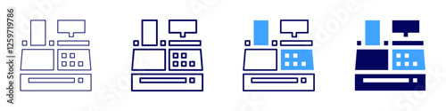 Merchant payment processing icon in 4 different styles. Thin Line, Line, Bold Line, Duotone. Duotone style. Editable stroke