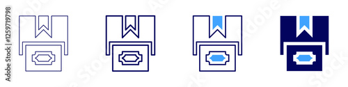 Merchant payment processing solutions icon in 4 different styles. Thin Line, Line, Bold Line, Duotone. Duotone style. Editable stroke