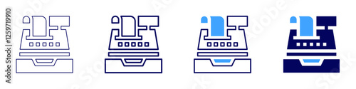 Mobile payment interface icon in 4 different styles. Thin Line, Line, Bold Line, Duotone. Duotone style. Editable stroke