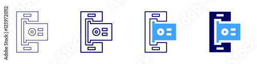 Mobile wallet payments icon in 4 different styles. Thin Line, Line, Bold Line, Duotone. Duotone style. Editable stroke