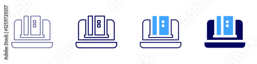 Online payment security solutions icon in 4 different styles. Thin Line, Line, Bold Line, Duotone. Duotone style. Editable stroke