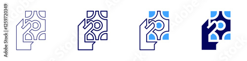 Online payment verification icon in 4 different styles. Thin Line, Line, Bold Line, Duotone. Duotone style. Editable stroke
