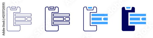 Payment authentication icon in 4 different styles. Thin Line, Line, Bold Line, Duotone. Duotone style. Editable stroke