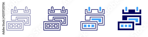 Payment authorization systems icon in 4 different styles. Thin Line, Line, Bold Line, Duotone. Duotone style. Editable stroke