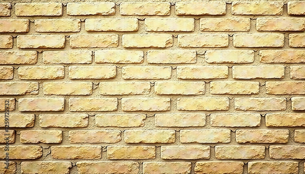 Fototapeta premium Textured beige brick wall background Rustic, aged stone facade , pattern, natural stone