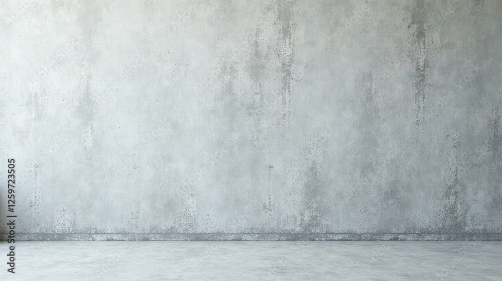 Fototapeta premium Empty Room with a Textured Concrete Wall and Floor Ideal for Product Placement or Background Use
