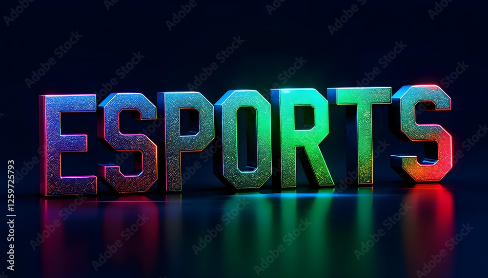 Futuristic Esports 3D Text with Neon Glow Futuristic Esports 3D Text with Neon Glow