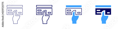 Payment policy icon in 4 different styles. Thin Line, Line, Bold Line, Duotone. Duotone style. Editable stroke