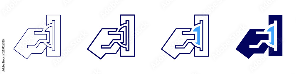 Payment processor solutions icon in 4 different styles. Thin Line, Line, Bold Line, Duotone. Duotone style. Editable stroke