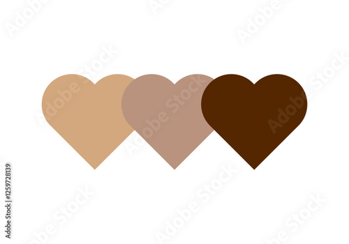 Corazón con tonos diferentes de piel representando igualdad 
