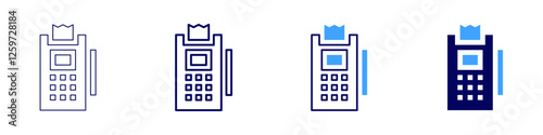 Payment validation system icon in 4 different styles. Thin Line, Line, Bold Line, Duotone. Duotone style. Editable stroke