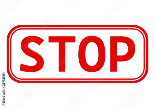 Sello o estampado rojo con la palabra parar o stop