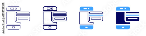 Quick pay solutions icon in 4 different styles. Thin Line, Line, Bold Line, Duotone. Duotone style. Editable stroke