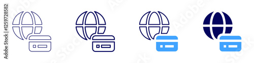 Recurring subscription payment icon in 4 different styles. Thin Line, Line, Bold Line, Duotone. Duotone style. Editable stroke