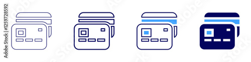 Secure credit card payments icon in 4 different styles. Thin Line, Line, Bold Line, Duotone. Duotone style. Editable stroke