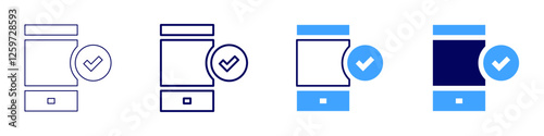 Secure mobile payment icon in 4 different styles. Thin Line, Line, Bold Line, Duotone. Duotone style. Editable stroke