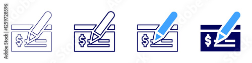 Secure online payment gateways icon in 4 different styles. Thin Line, Line, Bold Line, Duotone. Duotone style. Editable stroke