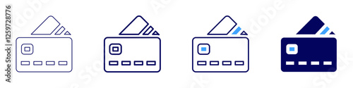 Secure payment processing icon in 4 different styles. Thin Line, Line, Bold Line, Duotone. Duotone style. Editable stroke