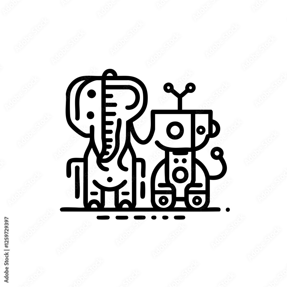 Futuristic animal robot vector illustration with a sleek and modern design. Perfect for sci-fi projects, branding, merchandise, and digital art. Futuristic animal robot vector illustration with a sleek and modern design. Perfect for sci-fi projects, branding, merchandise, and digital art.
