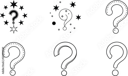 Question Mark Variations Stars, Dots, and Stylized Designs