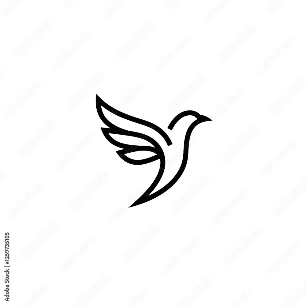 Minimalist Outline Illustration of a Bird in Flight Symbolizing Freedom and Grace Minimalist Outline Illustration of a Bird in Flight Symbolizing Freedom and Grace