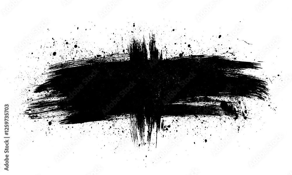 Abstract black ink brush stroke texture on dark background Abstract black ink brush stroke texture on dark background