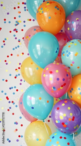 Happy birthday wallpaper banner, colorful balloons isolated on white background, HD, happy, celebration, party 