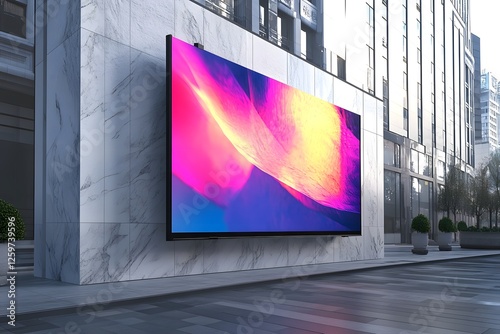 Cityscape LED screen vibrant display advertising