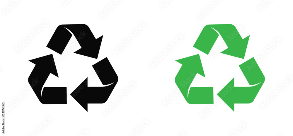 Obraz premium Recycle symbol set. Recycling arrows flat icon for apps and websites. vector illustration