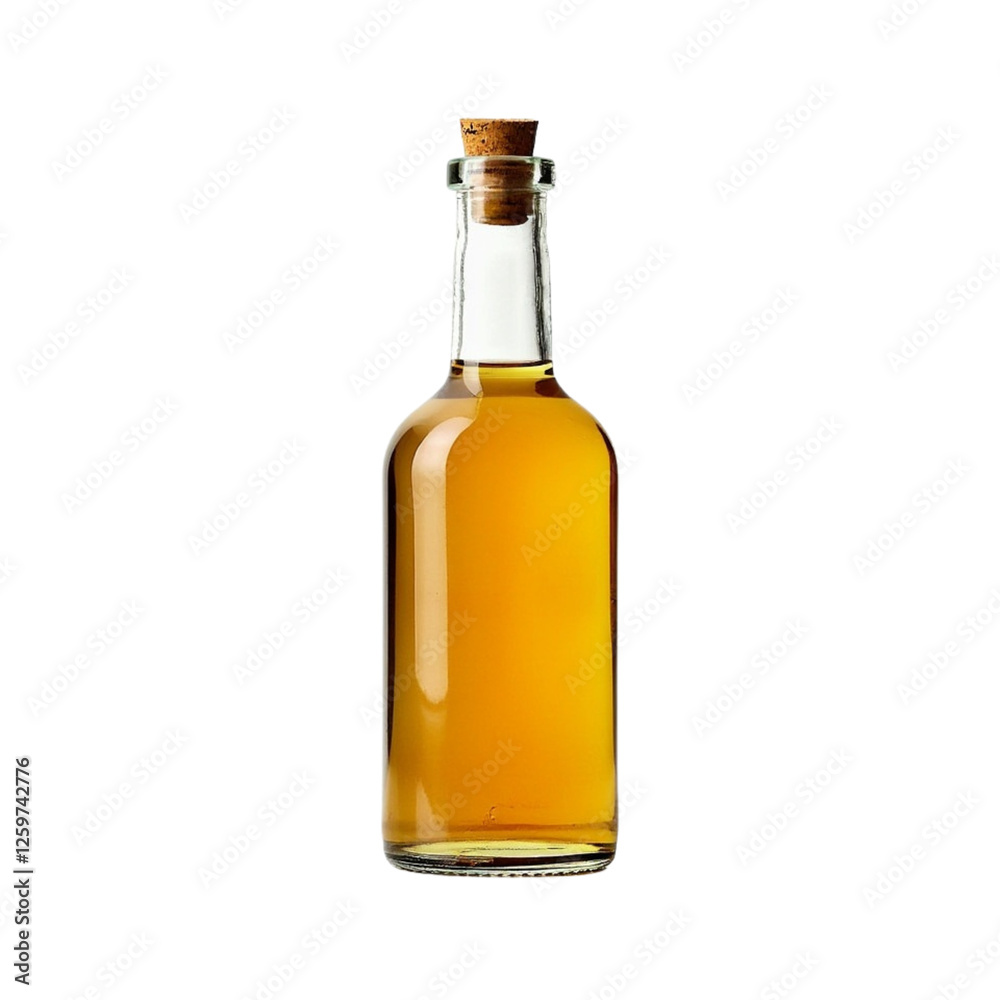 Golden Oil Bottle on Transparent Background Golden Oil Bottle on Transparent Background