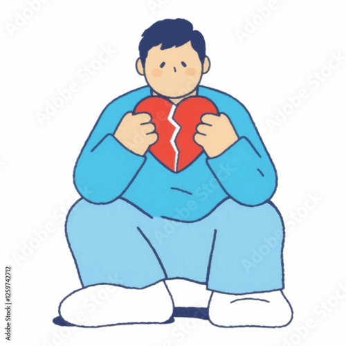 Figure Character with broken heart.