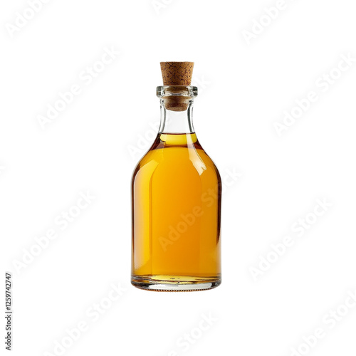 Golden Oil Bottle on Transparent Background