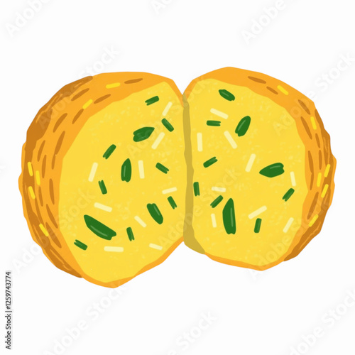 Illustration Falafel Ball Brown Isolated Background for Mediterranean Food Branding