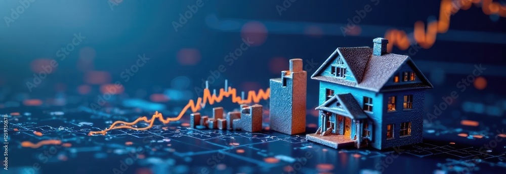 Obraz premium Graphs and diagrams showing the growth of technology, free space for textм