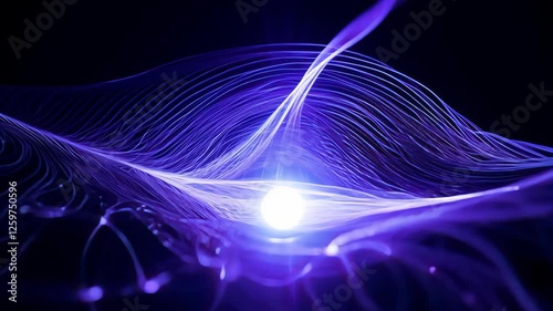 Mesmerizing blue light wave expansion in dark space