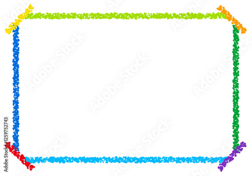 手描きのクレヨン素材　背景　フレーム