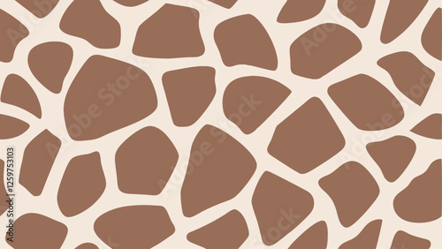 Seamless pattern with giraffe skin texture. Vector illustration.