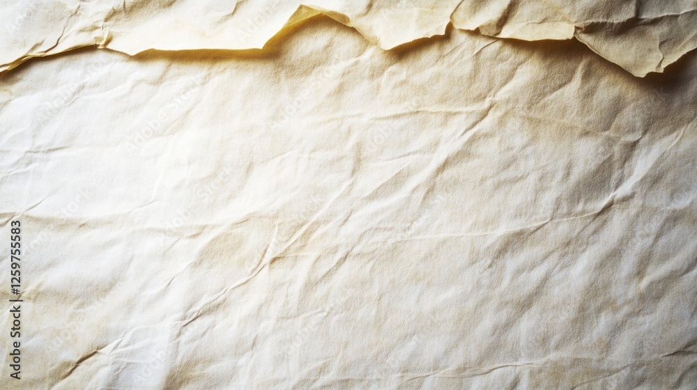 Blank Parchment Texture with Delicate Creases and Weathered Vintage Patina: Expansive Center Space for Prominent Text or Imagery with Top-View Angle Blank Parchment Texture with Delicate Creases and Weathered Vintage Patina: Expansive Center Space for Prominent Text or Imagery with Top-View Angle