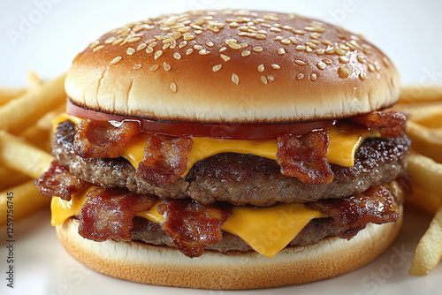 Bacon Cheeseburger And Fries