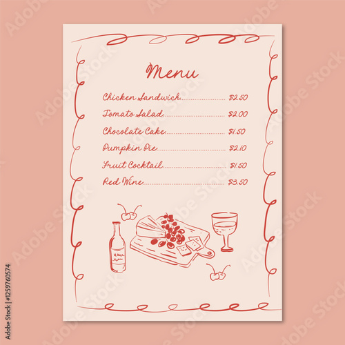 Hand drawn menu template