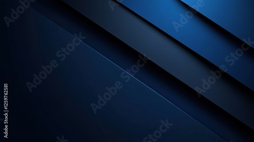 Abstract minimalist wallpaper with sharp edges and geometric figures on Blue background. Featuring white space in the center for text  ideal for design templates and modern banners.