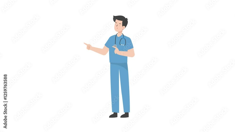 Doctor is standing and giving a lecture cartoon animation
Doctor is standing and giving a lecture cartoon animation