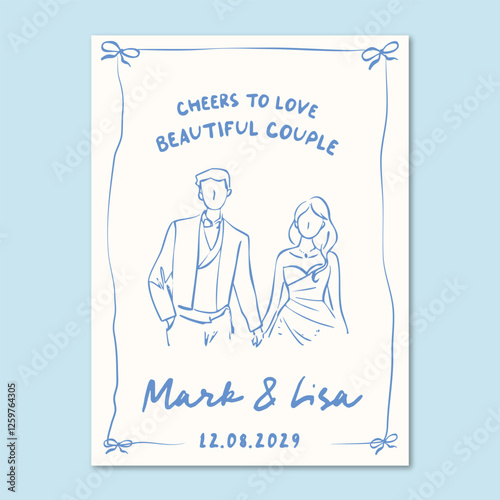 Hand drawn whimsical quirky wedding welcome sign