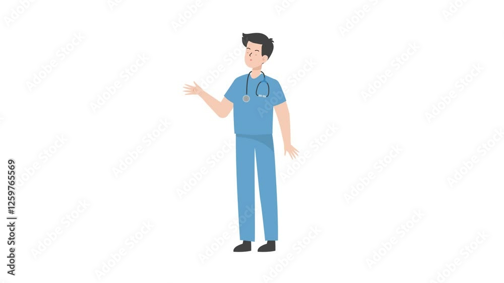Woman standing holding tablet cartoon animation
Woman standing holding tablet cartoon animation