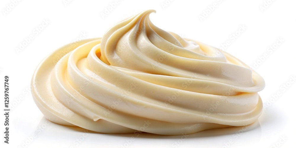 Light Cream Swirl on White Background Light Cream Swirl on White Background