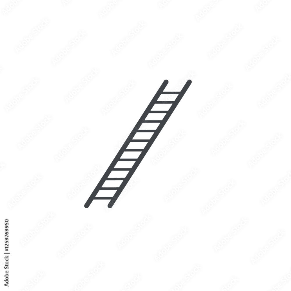 Simple Ladder Icon Representing Climbing or Ascension on White Background Simple Ladder Icon Representing Climbing or Ascension on White Background