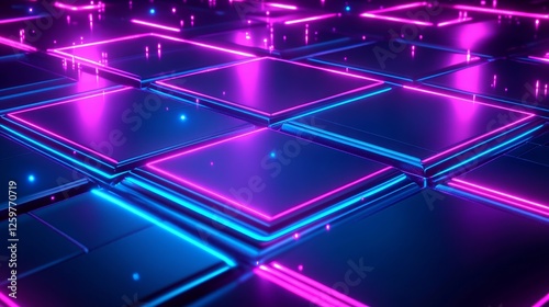 abstract tech patterns, holographic elements, immersive 3D atmosphere, futuristic data concept