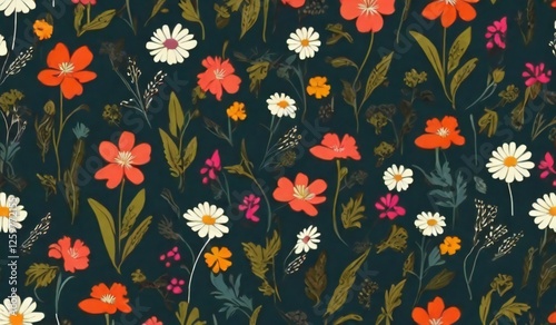 seamless pattern with flowers